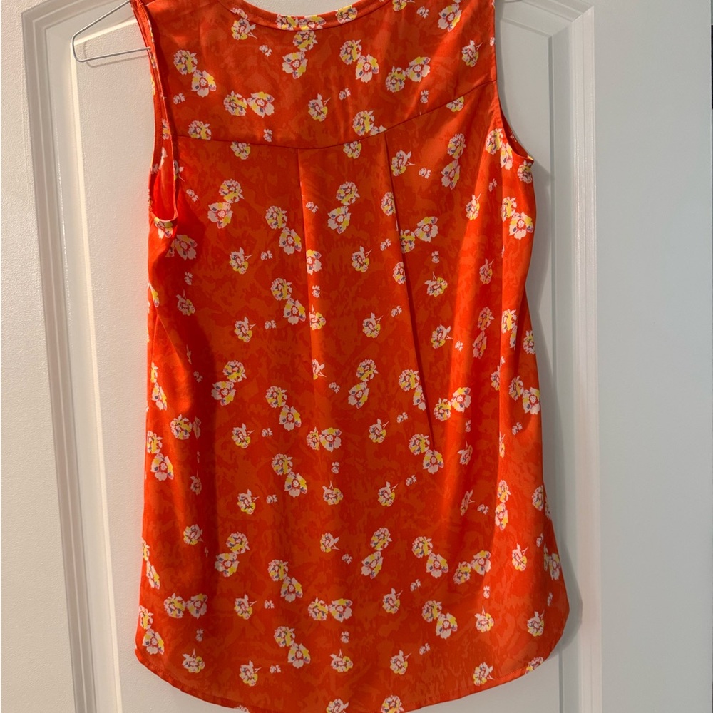 Floral Sleeveless Top - Orange